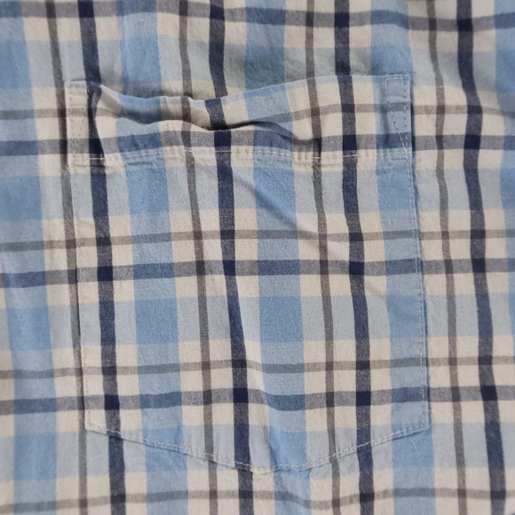 Gap Shirt Mens 2XL Blue Check 100% Cotton Poplin Button Up Long Sleeve‎ - Picture 3 of 10